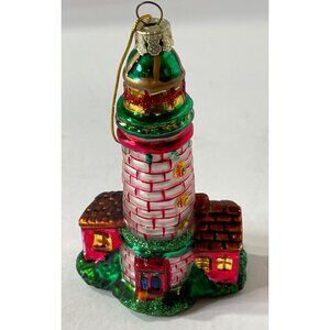 Lighthouse Christmas Tree Ornament Mercury Glass
